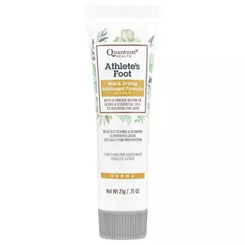 Quantum Health, Athlete s Foot, быстросохнущая противогрибковая формула, .75 унций (21 г)