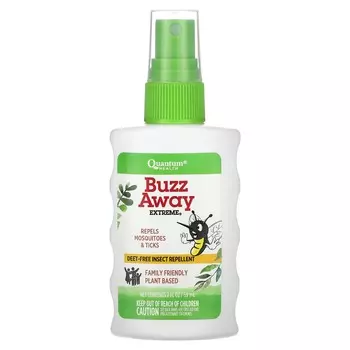 Quantum Health, Bizz A Way Extreme, средство от насекомых без ДЭТА, 2 жидких унции (59 мл)