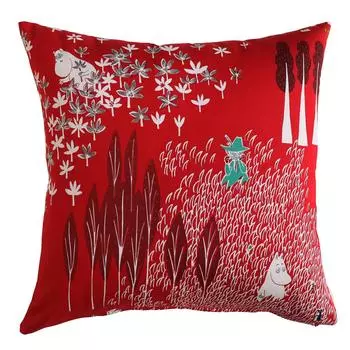 Quarter Report Moomin Cushion Cover Here Red 45 x 45 cm Cotton Zipper Type in (MOOMIN) I m Approx. 100% [Made Japan]
