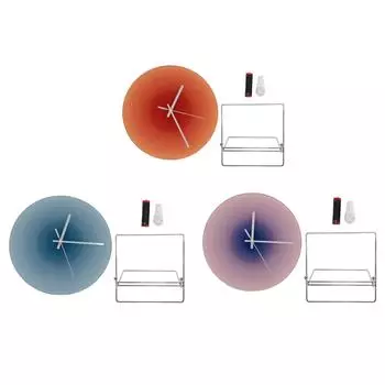 Quartz Wall Clock 12 Inch Battery Operated Glass Silent Round Wall Clock for Living Room Kitchen Cla Orange