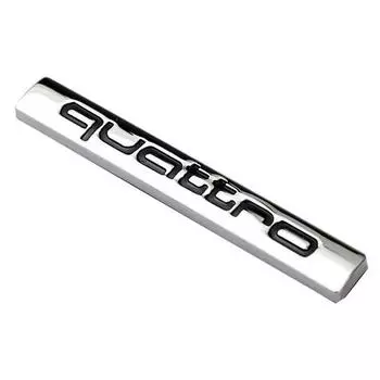 Quat tro Logo Metal Car Trunk Tail Emblem Badge Sticker Decor for A4L A6L