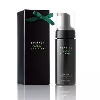 Quattro Botanico Пенящееся средство для умывания лица для мужчин с обертыванием для сухой кожи Растительное средство для умывания лица Пена для бритья Густая пена-дозатор для чувствительной кожи мужчин Увлажняющее средство