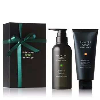 Quattro Botanico Подарочная упаковка Шампунь для волос и кожи головы с ароматом бергамота и розмарина 300 мл Лечение 180 г Подарочный набор Ополаскиватель Кондиционер для головы Спа Увлажнение волос