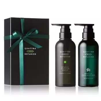 Quattro Botanico Present Шампунь для мытья тела Набор с подарочной упаковкой Шампунь для кожи головы 300 мл Гель для тела 300 мл Подарочный набор Мыло для тела Сухая кожа Чувствительная кожа