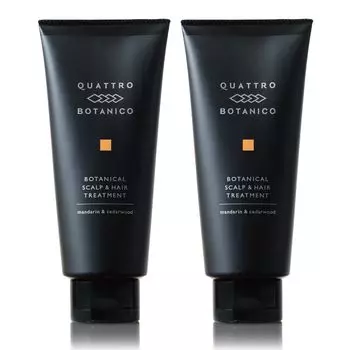 Quattro Botanico Treatment Растительное средство для кожи головы и волос с ароматом мандарина и кедра 180 г x 2 Кондиционер увлажняющий вьющиеся волосы сухие поврежденные спа-уход за головой