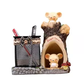 [Queen-b] Подставка для ручек, держатель для мышек, симпатичный стильный настольный чехол для хранения, аксессуары для интерьера, канцелярские принадлежности, карандаши, офисные принадлежности, подарок из дерева (К)