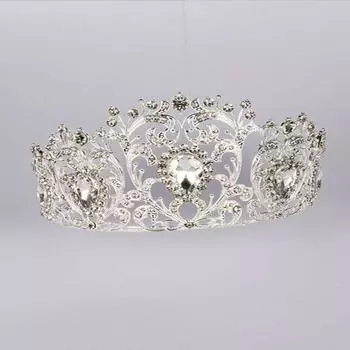Королева Подиум Корона Тиара Барокко Бриллиантовая Корона Невеста Принцесса Головная Повязка серебряный