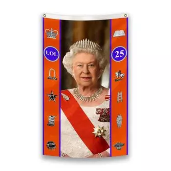 Queen Elizabeth Mourn Ii Flag Banners Platinum Jubilee 70th Anniversary Decor