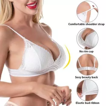 Queenral, 2 шт., сумка, 6 цветов, бюстгальтер, сексуальный женский кружевной бюстгальтер больших размеров, нижнее белье с эффектом пуш-ап, бесшовный бюстгальтер без косточек, укороченный топ с косточками, невидимое женское нижнее белье, бюстгальтеры
