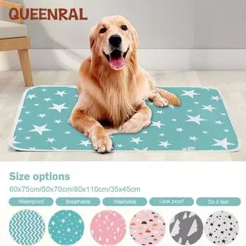 Queenral Dog Pee Pads Хлопок Дышащий Грех Водонепроницаемые подушечки для домашних животных Обучение домашних животных Подгузники