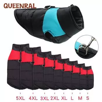 Queenral мягкая зимняя теплая одежда для собак водонепроницаемый жилет для домашних животных куртка на молнии для маленьких средних и больших собак мопс чихуахуа французский бульдог пальто S розовый