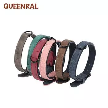 Queenral Pet Supplies PU Кожа Регулируемый ошейник Разнообразие ошейников для собак и кошек Фабрика Прямые продажи