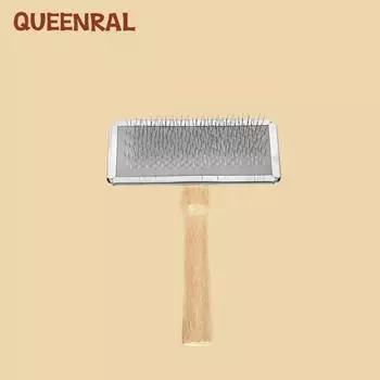 Queenral расческа для собачьей шерсти Щетка для кошачьей шерсти Специальная щетка для чистки домашних животных Расчесывание принадлежностей для кошек и собак Артефакт Нержавеющая сталь