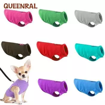 Queenral зимняя мягкая флисовая одежда для собак, одежда для щенков, пальто для французского бульдога, костюмы для мопсов, куртка для маленьких собак, жилет для чихуахуа, Йоркс