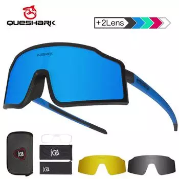 Queshark 29 г поляризованные спортивные солнцезащитные очки для женщин и мужчин MTB велосипедные очки велосипедные очки чёрный