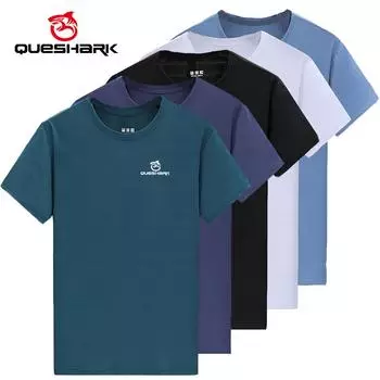 Queshark Мужская быстросохнущая светоотражающая футболка с короткими рукавами для велоспорта, дышащая футболка из ледяного шелка, топы для бега, фитнеса, футболки для тренировок в тренажерном зале XL белый