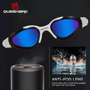 Queshark Поляризационные очки для плавания Водонепроницаемые мягкие силиконовые противозапотевающие очки Очки для плавания Анти-УФ-очки для водных видов спорта для мужчин и женщин