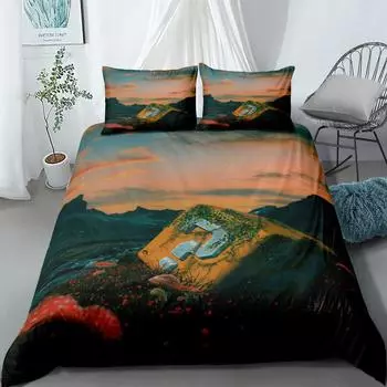 Question Block Duvet Cover Set King Queen Double Full Twin Single Size Bed Linen Set EU single(135x200cm)