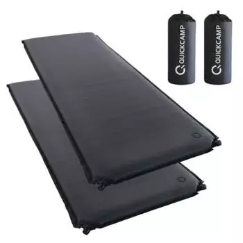 [Quick Camp] Автомобильный спальный коврик 8 см, очень толстый, одинарный размер, набор из 2 штук QC-CM8.02, серый, значение R 10,2, надувной коврик, кемпинговый коврик, надувной коврик, палаточный коврик