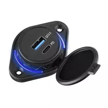 Quick Charge3.0 и PD18W s USB-выход 12 В/24 В, автомобильные зарядные устройства для крепления на панель, 36 Вт USB-порт, водонепроницаемый чехол