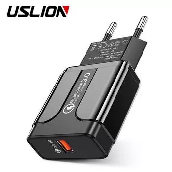 Quick Charge 3.0 18W QC 3.0 4.0 Быстрое зарядное устройство USB Портативное зарядное устройство для мобильного телефона для iPhone US белый