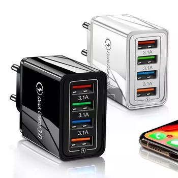 Quick Charge 3.0 48W QC 3.0 4.0 Быстрое зарядное устройство Портативное USB-зарядное устройство для зарядки мобильного телефона