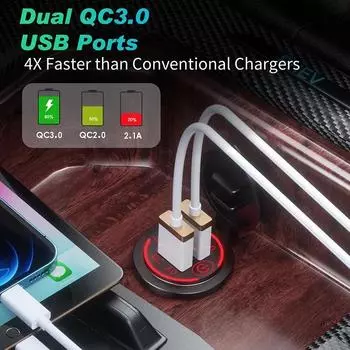 Quick Charge 3.0 Dual USB быстрое автомобильное зарядное устройство розетка аксессуары водонепроницаемый 12V/24V QC3.0 розетка с сенсорным переключателем и светодиодной подсветкой белый