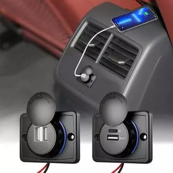 Quick Charge 3.0 Dual USB & PD Type-C зарядное гнездо водонепроницаемый QC3.0 быстрое автомобильное зарядное гнездо адаптер розетка 12 В/24 В зарядка X1P1