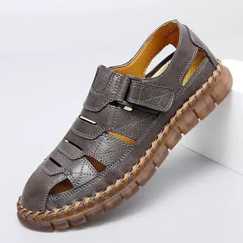 Quick Dry Wading Aqua Shoes New Fashion Men s Hollow Summer Footwear Breathable Male Beach Flats Outdoor Antiskid Mens Sandals 38 чёрный