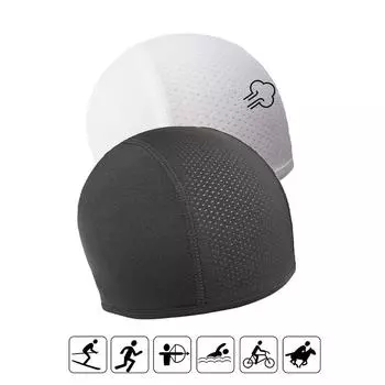 Quick Drying Helmet Hat Breathable Cycling Motorcycle Balaclavas Helmet Inner Sweat Wicking Hat for Men Women Sports Hat Caps