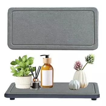 Quick Drying Stone Sink Tray Quick Drying Diatomite Sink Coasters Anti-slip Kitchen Sponge Holder Water Absorbing for Instant 40 x 140cm белый