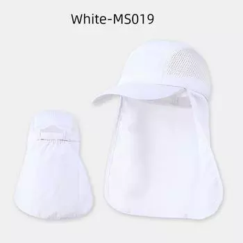 Quick-Drying Sun Protection Cloak Summer Outdoor Neck Protection Fishing Hat Alpine Cap UV Protection Waterproof Sun-Poof Peaked Cap Cape White Adjustable free size