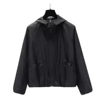 Quick-Drying Sun-Protective Tops Solid Color Hooded Jacket Fashion Sunscreen Coat Women Female M