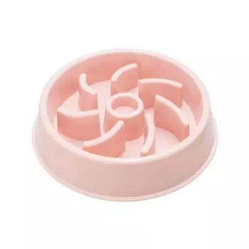 Quick Eating Prevention Food Bowl for Dogs and Cats Pink Blue (Pink)
