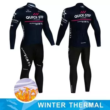 QUICK STEP Зимний термобелье из флиса для велоспорта Maillot Ropa Ciclismo Сохраняйте тепло MTB Одежда для велосипедистов Велосипедный комплект Asian size -S