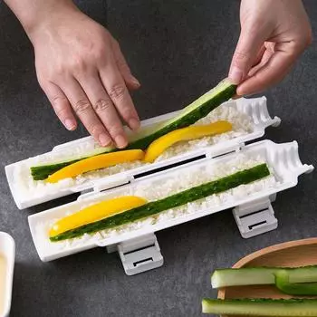 Quick Sushi Maker DIY Cylinder Sushi Making Machine Kitchen Supplies Vegetable Meat Roll Sushi Making Tool Set белый