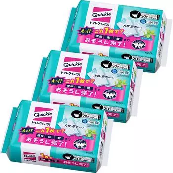 Quickle Toilet Quickle Refill Jumbo Pack Mint 20 Pieces x 3 Pieces [Bulk Purchase]