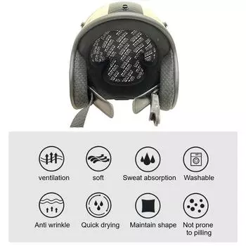 Quickly Drying Out Soft Helmet Insulation Pad Cap Cushion Breathable And Sweat Wicking Motorcycle Helmet Insert Liner Universal чёрный