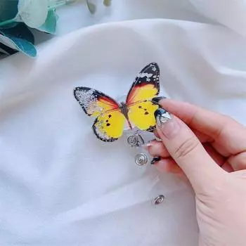 Quicksand Bead Retractable Badge Reel ID Card Clip Easy Pull Buckle Hospital Use 03