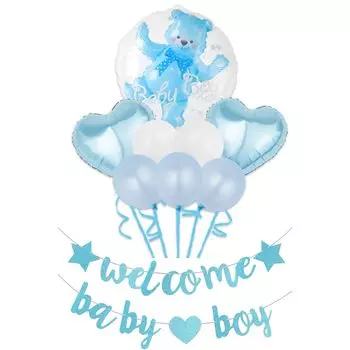 Quikaboo Welcome Baby Shower Decoration Welcome Baby Balloon Boys Girls Boy Decoration Balloons Balloon Garland Shower Decoration Set Banner Gender