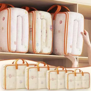 Quilt Storage Bag Waterproof Foldable Moving Handheld Bag PVC Large Capacity Clothes Organizer Dust-proof Bed Toys Storage Box