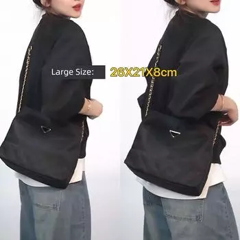 Quilted Chain Bucket Bag 2025 New Arrival Fancy Niche Style Fashion All-Match Shoulder Messenger Bag Korean Women Bag Black [large]]