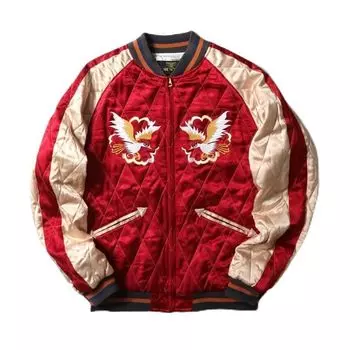 QUILTING RAYON SOUVENIR JACKET 51392 MAROON [Houston] (MAP)