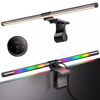 Quntis Monitor Light 51 см RGB-подсветка с беспроводным пультом дистанционного управления 4 цветовых температуры Игровая подсветка Создание игровой атмосферы Настольная подсветка