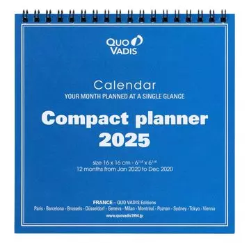 QUO VADIS Настольный календарь Quo Vadis 16 x 16 см Сертифицирован PEFC QUOVADIS qv238300 Белый [Издание 2025] Компактный планировщик белый