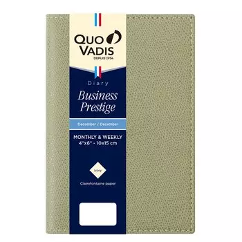 Quo Vadis Planner Diary Starts December A6 10 x 15 Sage Green QUOVADIS qv28502sg [2025 Edition] Business Prestige/Club (Weekly Vertical, 2024,