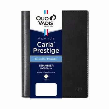 Quo Vadis Planner Diary Starts December A7 8 x French Black QUOVADIS qv36805bk [2025 Edition] Carla Prestige/Soho (Weekly Vertical, 2024, 10.5c, чёрный