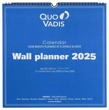 Quo Vadis Wall Calendar PEFC Certified QUOVADIS qv238296 White Body [2025 Edition] Wall Planner Size 300x300mm/Wall Calendar/230g белый
