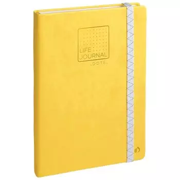 QUOVADIS Life Journal Dot A5 5mm Dot Square Ruled 224 Pages Synthetic Leather Hardcover PEFC Certified Lemon QUOVADIS qv2371185