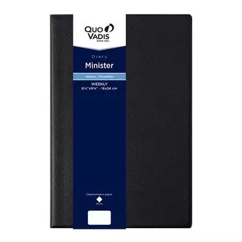 Quovadis Planner Diary Starts in B5 Variant 16 x 24 English Black QUOVADIS qv01501bk [2025 Edition] Ministar/Anpara (Weekly Vertical, January, cm, чёрный